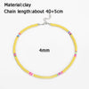 Donarsei 2021 4mm Clay Choker Necklace For Women Beach Bohemian Handmade Adjustable Colorful Soft Pottery Necklace