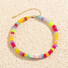 Donarsei 2022 Smiley Face Chokers Necklace For Women Bohemia Colorful Beaded Letter Clavicle Chain Party