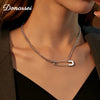 Donarsei Creative Safety Pin Chokers Necklace For Women Personality Paperclip Clavicle Chain Jewelry Gift