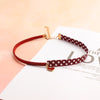 Doreen Box Velvet/Fabric Choker Necklace Wine Red Strawberry Star Grid Checker Girl Women Party Collar Party Jewelry,1PC