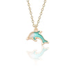 Doreen Box Korean Cute Little Dolphin Necklace Jewelry Golden Alloy Small Pendant Beautiful Cartoon Accessories For Women Girl