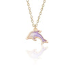 Doreen Box Korean Cute Little Dolphin Necklace Jewelry Golden Alloy Small Pendant Beautiful Cartoon Accessories For Women Girl