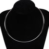 DoreenBeads 304 Stainless Steel Collar Neck Round Circle Necklace Dull Silver Color U-shaped 48cm(18 7/8") long Trendy, 1 Piece