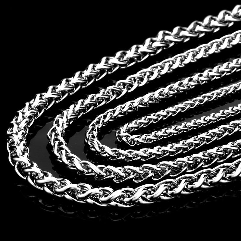 316L Stainless Steel Flower Basket Chain Necklace Men Jewelry Long Necklaces Pendant Accessories Silver Color Gift