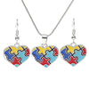 DoreenBeads Autism Awareness Children Kids Necklace Silver Color Link Chain Heart Jigsaw Puzzle Piece Enamel Warm Gift Accessory