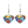 DoreenBeads Autism Awareness Children Kids Necklace Silver Color Link Chain Heart Jigsaw Puzzle Piece Enamel Warm Gift Accessory