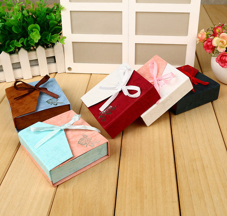 Fashion Bracelet Rings Necklace Jewelry Box Bow Exquisite Carton Birthd Valentine's D Gift Packing At Random 1PC