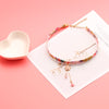 DoreenBeads Classic Japanese Style Ribbon Rope Doll Choker Cute Romantic Women Pink Flower Bead Pendant Short Necklace,1 PC