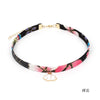 DoreenBeads Romantic Japanese Floral Printed Choker Necklace For Women Girls Accessories Sakura Pink Tassel Fan Necklace,1 PC