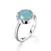 Women's 925 sterling silver 10*10mm Natural Aquamarine rings dream stone