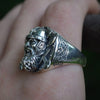 Double Axe Warrior Pattern Ring Men's Ring Retro Metal Black Ring Viking Jewelry Accessories Party Gift