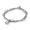 Double-Deck Cuba Chains Women's Bracelets on Smiling Face Bangles 925 Stamp Charms  Jewelry Gift Female Christmas GaaBou