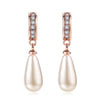 Rose Gold Color Simulated Pearl Beads Stud Earrings Fashion Brand Party Jewelry For Women Wholesale DFE446 brincos