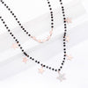 Double Layer Black Crystal Beads Stainless Steel Necklace For Women Gift Star Heart Moon Choker Necklace Femme 2022