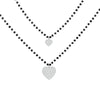 Double Layer Black Crystal Beads Stainless Steel Necklace For Women Gift Star Heart Moon Choker Necklace Femme 2022