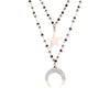 Double Layer Black Crystal Beads Stainless Steel Necklace For Women Gift Star Heart Moon Choker Necklace Femme 2022