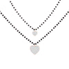 Double Layer Black Crystal Beads Stainless Steel Necklace For Women Gift Star Heart Moon Choker Necklace Femme 2022