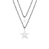 Double Layer Black Crystal Beads Stainless Steel Necklace For Women Gift Star Heart Moon Choker Necklace Femme 2022