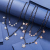 Double Layer Black Crystal Beads Stainless Steel Necklace For Women Gift Star Heart Moon Choker Necklace Femme 2022