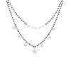 Double Layer Black Crystal Beads Stainless Steel Necklace For Women Gift Star Heart Moon Choker Necklace Femme 2022