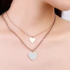 Double Layer CZ Heart Stainless Steel Necklace For Women 2 Crystal Heart-shaped Choker Necklaces For Lover 2022 Jewelry Gift