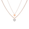 Double Layer CZ Heart Stainless Steel Necklace For Women 2 Crystal Heart-shaped Choker Necklaces For Lover 2022 Jewelry Gift