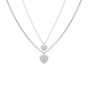 Double Layer CZ Heart Stainless Steel Necklace For Women 2 Crystal Heart-shaped Choker Necklaces For Lover 2022 Jewelry Gift