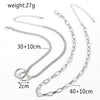 Double Layer Choker Punk Necklace Cuba Chain Hip-hop Rap Rock Charm Necklace For Man Women Silver Color Cool Jewelry