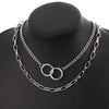 Double Layer Choker Punk Necklace Cuba Chain Hip-hop Rap Rock Charm Necklace For Man Women Silver Color Cool Jewelry