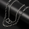 Double Layer Choker Punk Necklace Cuba Chain Hip-hop Rap Rock Charm Necklace For Man Women Silver Color Cool Jewelry