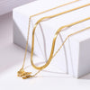 Double Layer Clavicle Snake Chain Stainles Steel Gold Plated Butterfly Pendant Necklace For Women bijoux acieri noxidable femme