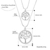 Double Layer Cyrstal Round Shape Tree Of Life Pendant Necklaces for Women Gold Silvery Snake Chain Necklace Statement Jewelry