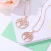 Double Layer Cyrstal Round Shape Tree Of Life Pendant Necklaces for Women Gold Silvery Snake Chain Necklace Statement Jewelry