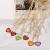 Double Layer Heart Enamel Choker Necklace For Women 2021 Colorful Necklaces Chain Koean  Jewelry Couple Jewelry