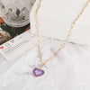 Double Layer Heart Enamel Choker Necklace For Women 2021 Colorful Necklaces Chain Koean  Jewelry Couple Jewelry