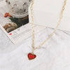 Double Layer Heart Enamel Choker Necklace For Women 2021 Colorful Necklaces Chain Koean  Jewelry Couple Jewelry