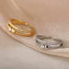 Double Layer Heart Zircon Rings For Women Stainless Steel Crystal Finger Ring 2023 Trend Wedding Jewelry Couple Gift anillos