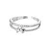 Double Layer Heart Zircon Rings For Women Stainless Steel Crystal Finger Ring 2023 Trend Wedding Jewelry Couple Gift anillos