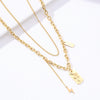 Double Layer Hollow Thick Clavicle Chain Stainless Steel Gold Plated Snake Necklace For Women Punk Hip-Hop Streetwear Jewelry
