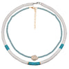 Double Layer Soft Ceramic Crystal Beads Stacking Women's Necklace, Female Bohemian Hand-beaded Neck Female Choker Jewelry