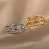 Double Layer Zircon Star Rings for Women Stainless Steel Open Adjustable Stars Couple Ring CZ Wedding Aesthetic Jewerly anillos