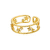 Double Layer Zircon Star Rings for Women Stainless Steel Open Adjustable Stars Couple Ring CZ Wedding Aesthetic Jewerly anillos