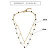 Double Layered Necklace Women Tassel Charm Choker Necklace Black Beads Bohemian Necklace Metal Gold Color Party Birthday Gift Fe