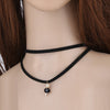 Double Layers Chain Choker Necklace Women & Girls Velvets Suede Copper  Cartoon black fox Pendant Jewelry