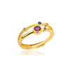 Double Layers Rainbow Zircon Rings for Women Open Adjustable Stainless Steel Gold Color Ring 2023 Wedding Aesthetic Jewerly