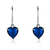 Double-R 925 Sterling Silver Emerald Earrings with Gemstone Diamond Drop heart Earrings Blue Topaz Red Ruby for Elegant Women