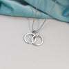 Double Ring Double Buckle Double Circle Interlock Clavicle Custom Name Date Text Necklace Heart Pendant For Women Jewelry Gifts