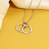 Double Ring Double Buckle Double Circle Interlock Clavicle Custom Name Date Text Necklace Heart Pendant For Women Jewelry Gifts