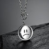 Double Sided smiley face pendant Necklaces For Women Korean Jewelry Rotatable Street stainless steel Couple Face Expression Gift