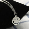 Double Sided smiley face pendant Necklaces For Women Korean Jewelry Rotatable Street stainless steel Couple Face Expression Gift